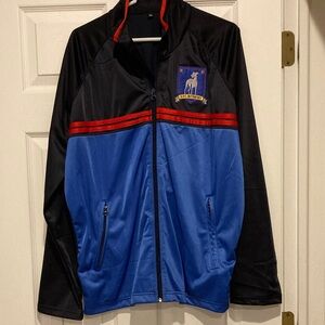 Richmond Black and Blue zippered track jacket with Red Accents